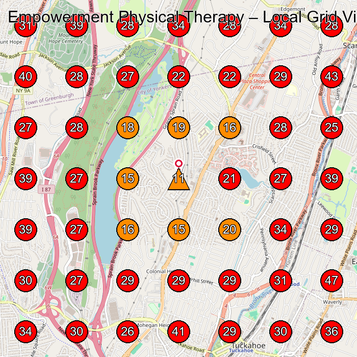 Empowerment Physical Therapy GeoGrid visibility map for Physical Therapist in Yonkers
